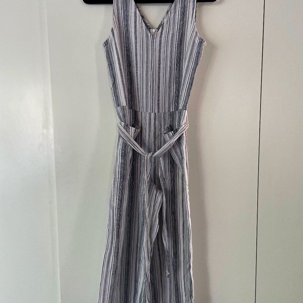 Beach~Lunch~Lounge Linen Blend Wide-Legged Jumpsuit